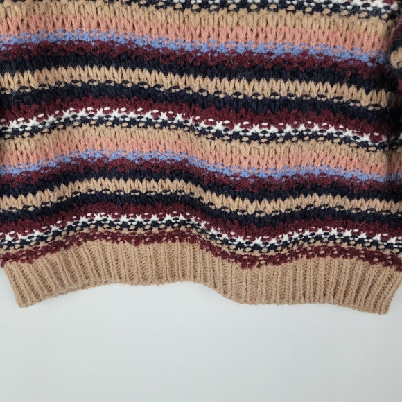 NWT Anthropologie Elsamanda Striped Chunky Knit Alpaca Wool Sweater Size S - Picture 5 of 10